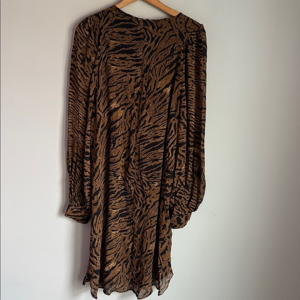 GANNI PRINTED GEORGETTE DRESS TIGER - Picture 3 of 15